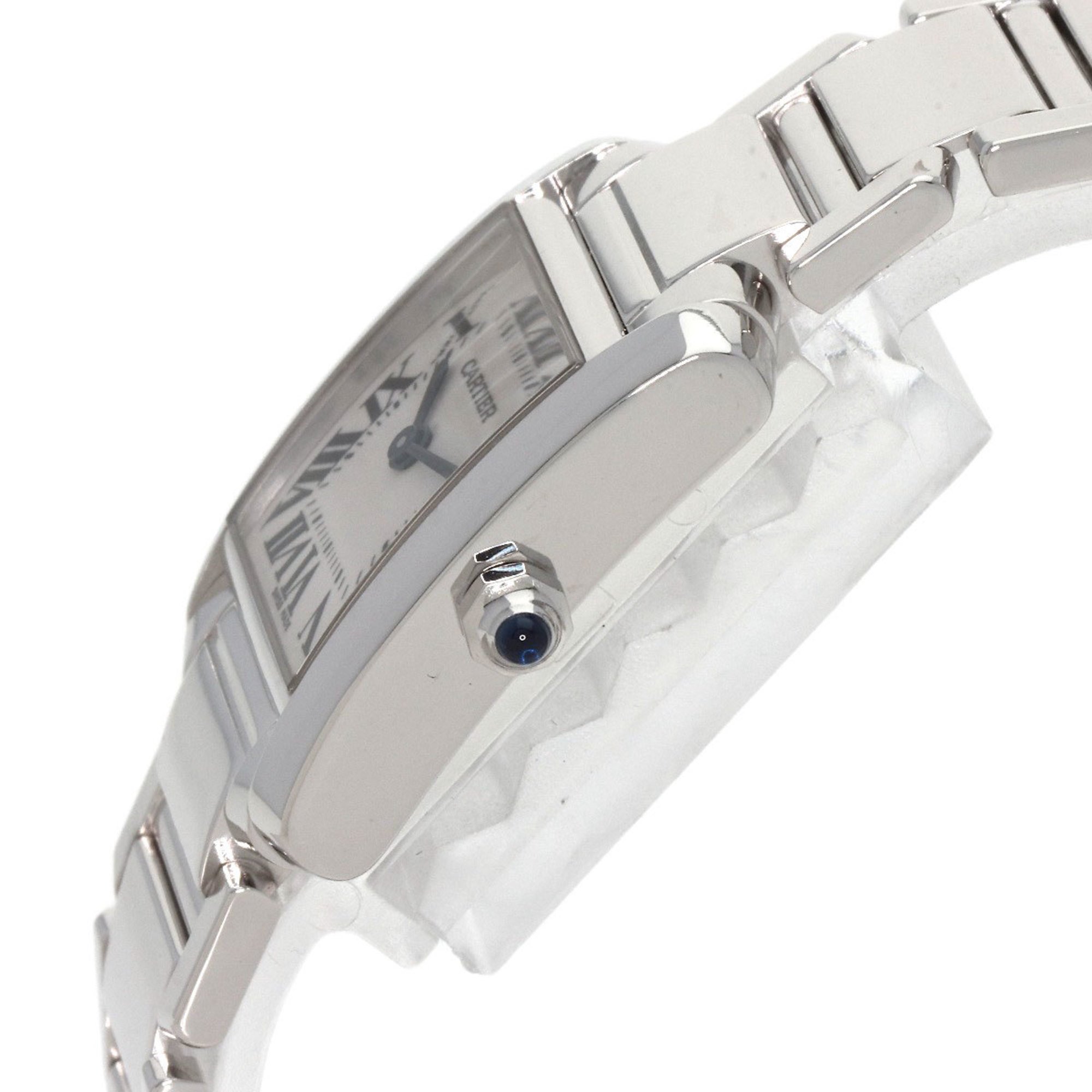 Cartier W50012S3 Tank Francaise SM Watch K18 White Gold K18WG Ladies