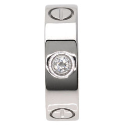 Cartier Love Ring Half Diamond #49 K18 White Gold Women's