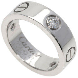 Cartier Love Ring Half Diamond #49 K18 White Gold Women's