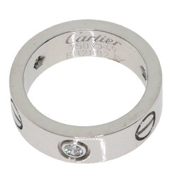 Cartier Love Ring Half Diamond #49 K18 White Gold Women's