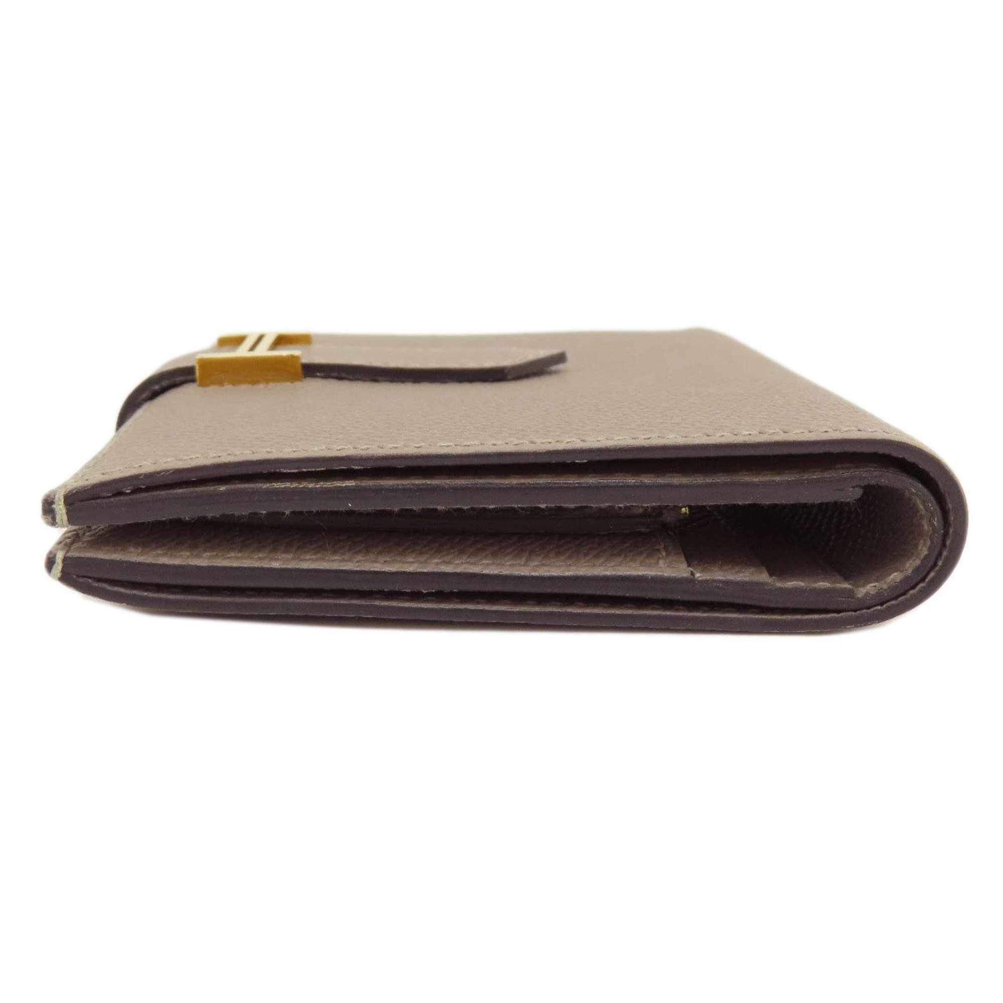 Hermes Bearn Compact Grisphalt Long Wallet Epson Women's