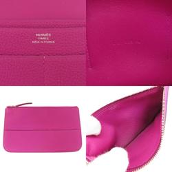 Hermes Dogon GM Purple Long Wallet Taurillon Women's