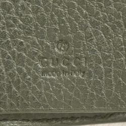 Gucci Key Case GG Marmont Supreme 456118 Leather Brown Black Men's Women's