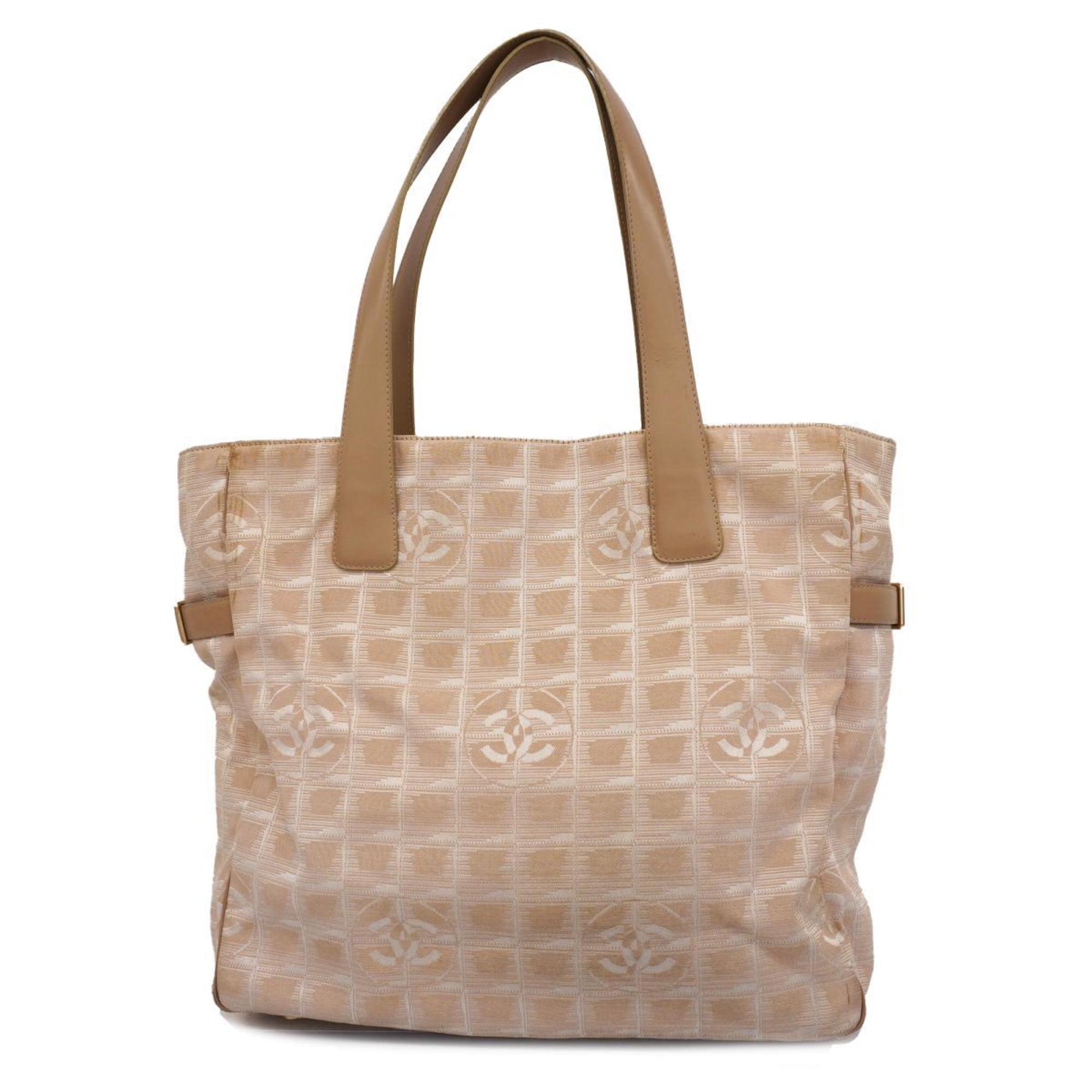 Chanel Tote Bag New Travel Nylon Beige Women's