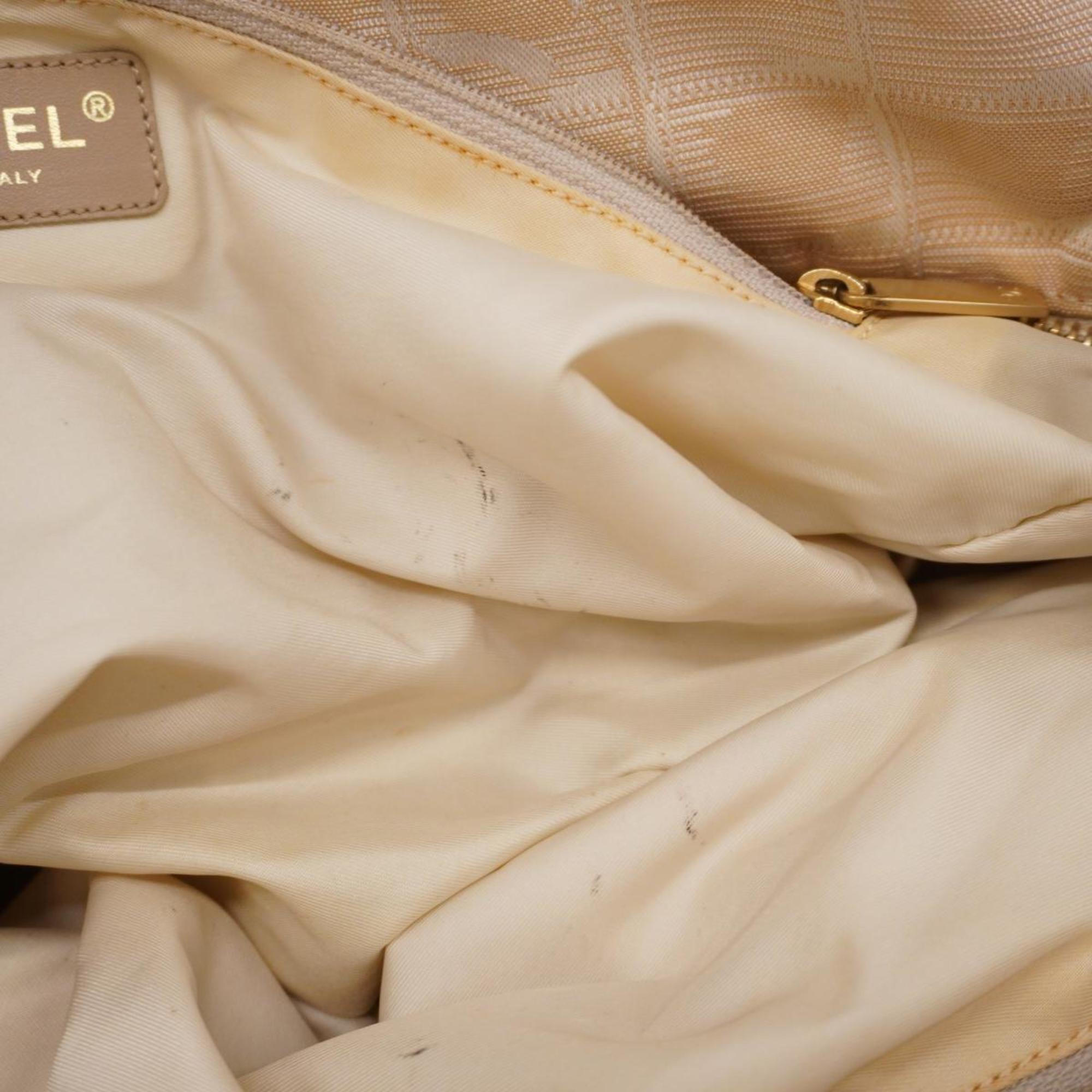 Chanel Tote Bag New Travel Nylon Beige Women's