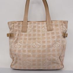 Chanel Tote Bag New Travel Nylon Beige Women's