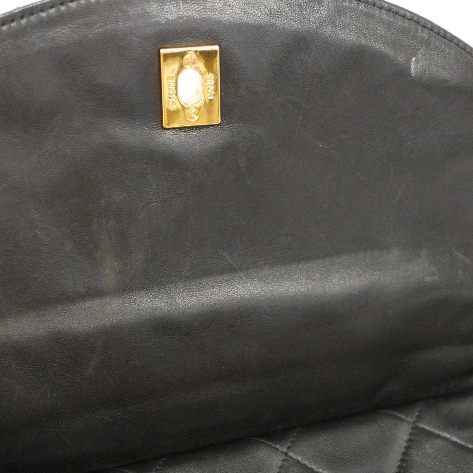 Chanel Shoulder Bag Matelasse Lambskin Black Women's