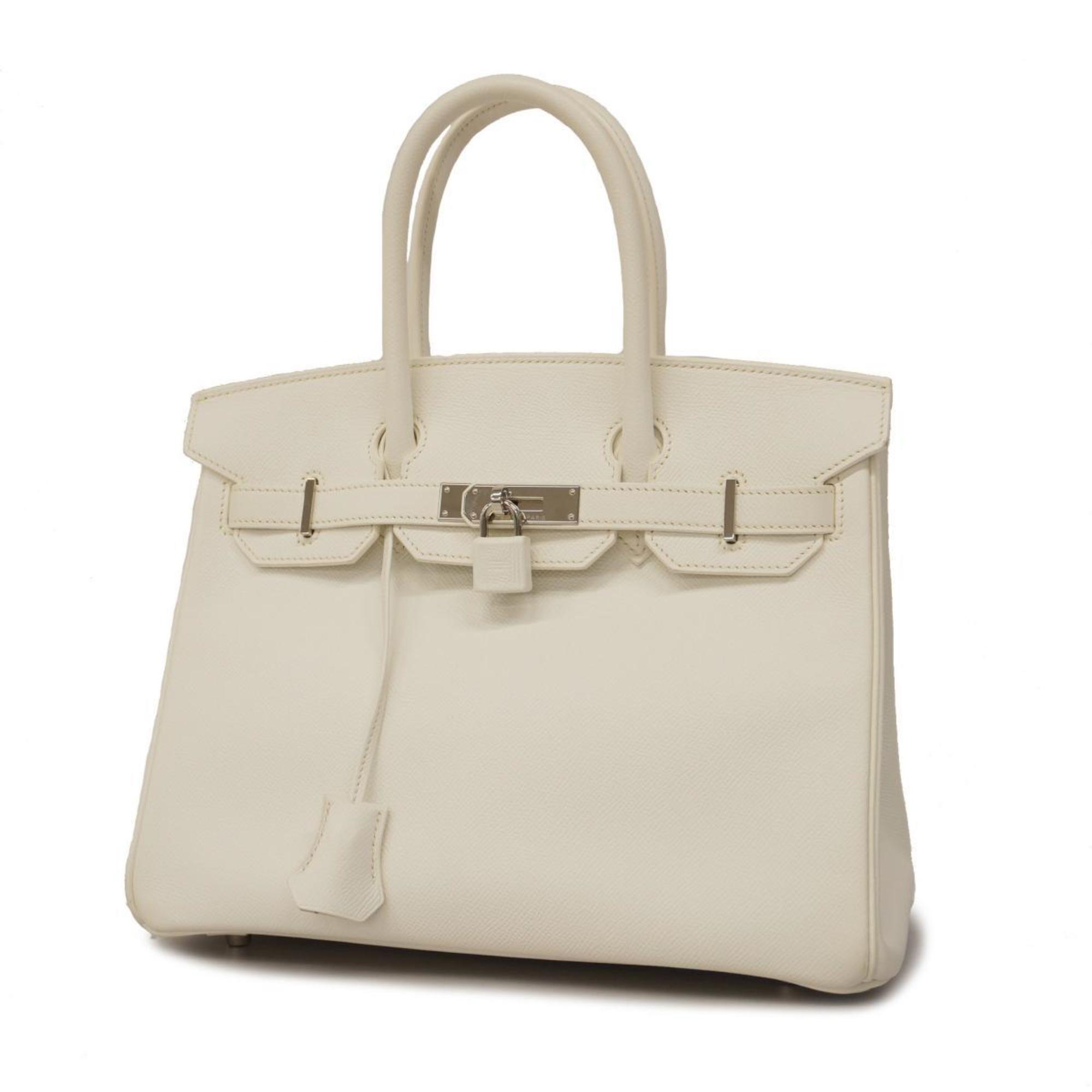 Hermes handbag Birkin 30 □R stamped Veau Epsom White Ladies