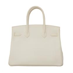 Hermes handbag Birkin 30 □R stamped Veau Epsom White Ladies