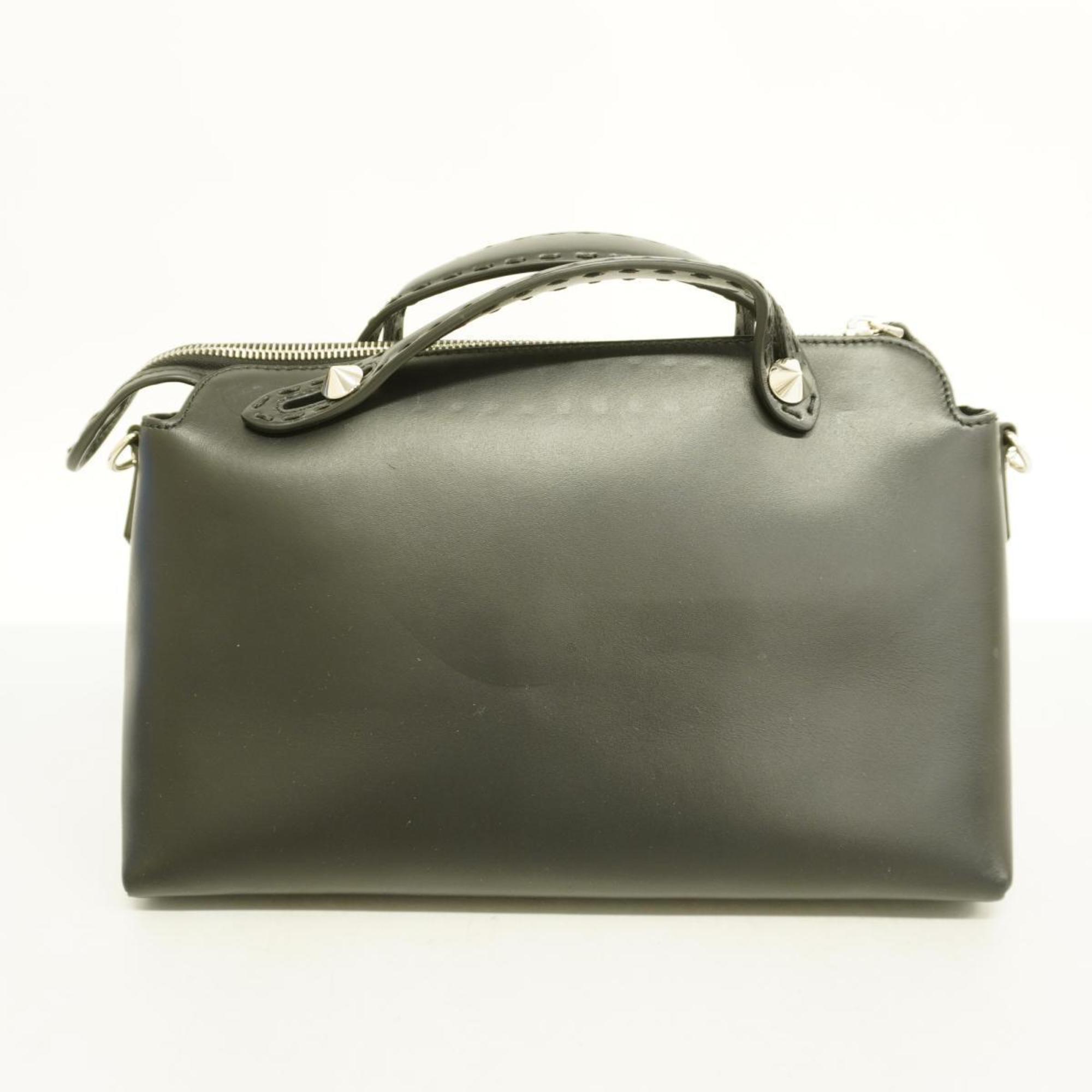 Fendi Handbag By The Way Leather Black Women's