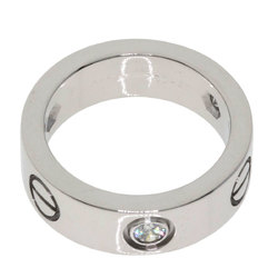 Cartier Love Ring Half Diamond #47 K18 White Gold Women's