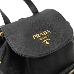 PRADA Prada Backpack Rucksack Leather NERO Black 1BZ035