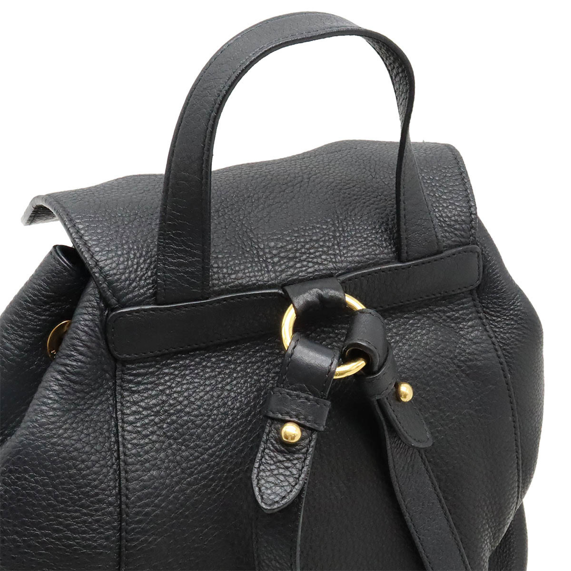 PRADA Prada Backpack Rucksack Leather NERO Black 1BZ035