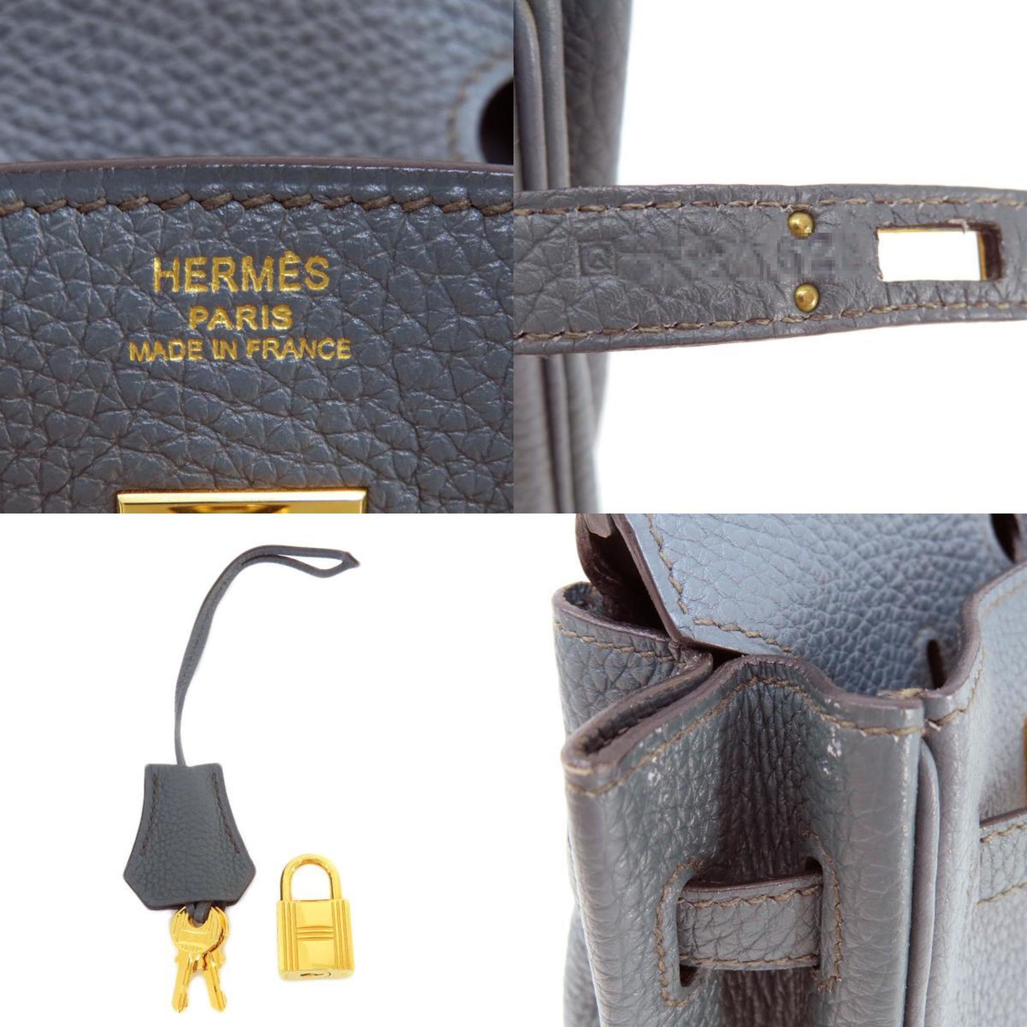 Hermes Birkin 25 Blue Orange Handbag Togo Women's