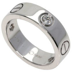 Cartier Love Ring Half Diamond #49 K18 White Gold Women's