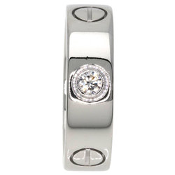 Cartier Love Ring Half Diamond #49 K18 White Gold Women's