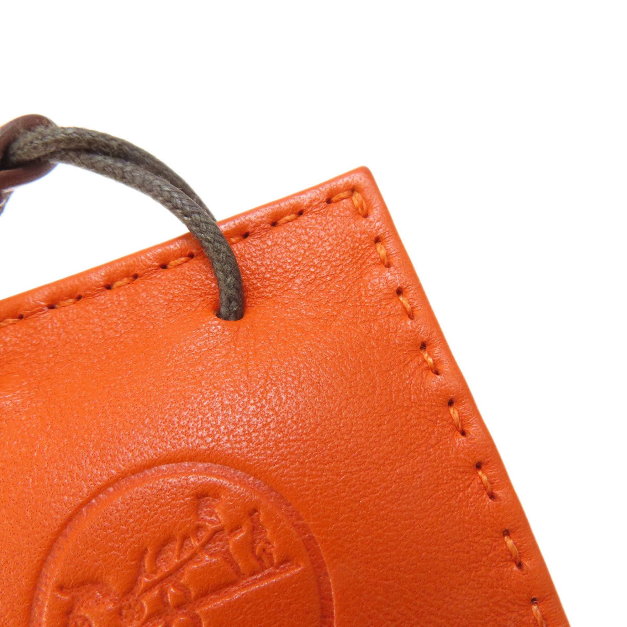 Hermes Bag Charm Sac Orange Fou Keychain Agnès Milo Women's