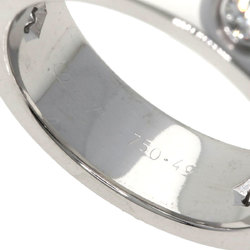 Cartier Love Ring Half Diamond #49 K18 White Gold Women's