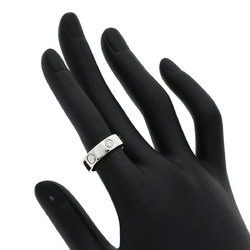 Cartier Love Ring Half Diamond #49 K18 White Gold Women's