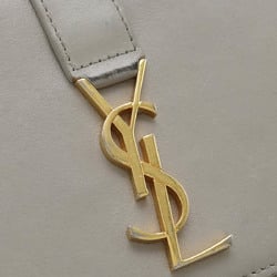 SAINT LAURENT PARIS YSL Yves Saint Laurent Monogram Round Long Wallet Leather Greige 414570