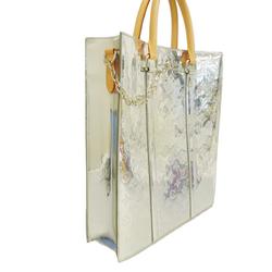Louis Vuitton Tote Bag Monogram Mirror Sac Plat M45884 Silver Women's