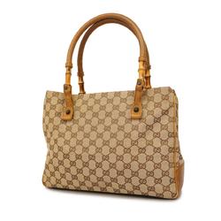 Gucci Tote Bag GG Canvas Bamboo 112526 Brown Women's