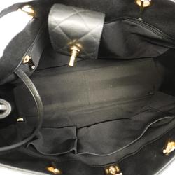 Chanel Shoulder Bag Matelasse Chain Caviar Skin Black Champagne Women's