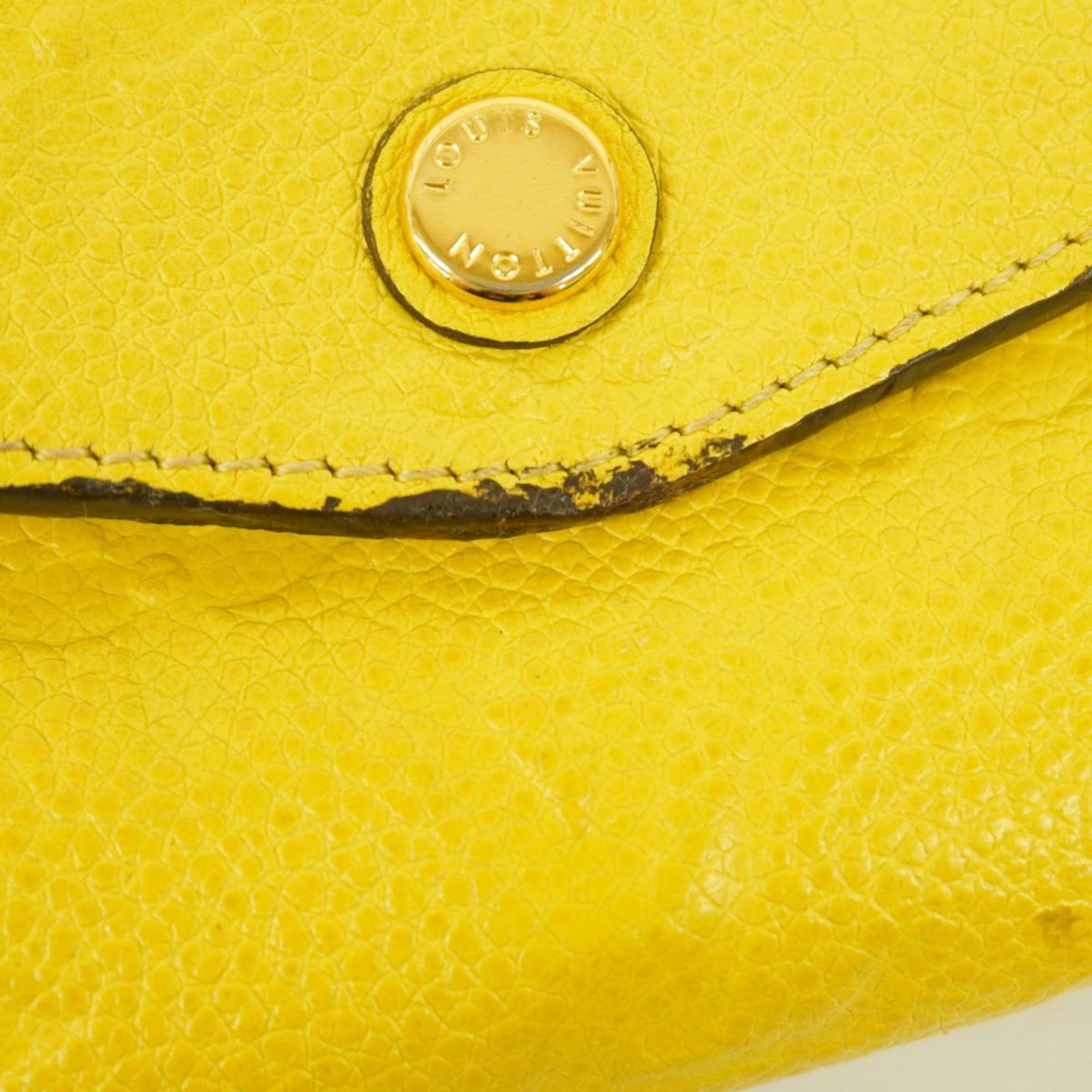 Louis Vuitton Long Wallet Monogram Empreinte Portefeuille Curieuse M60566 Citron Ladies