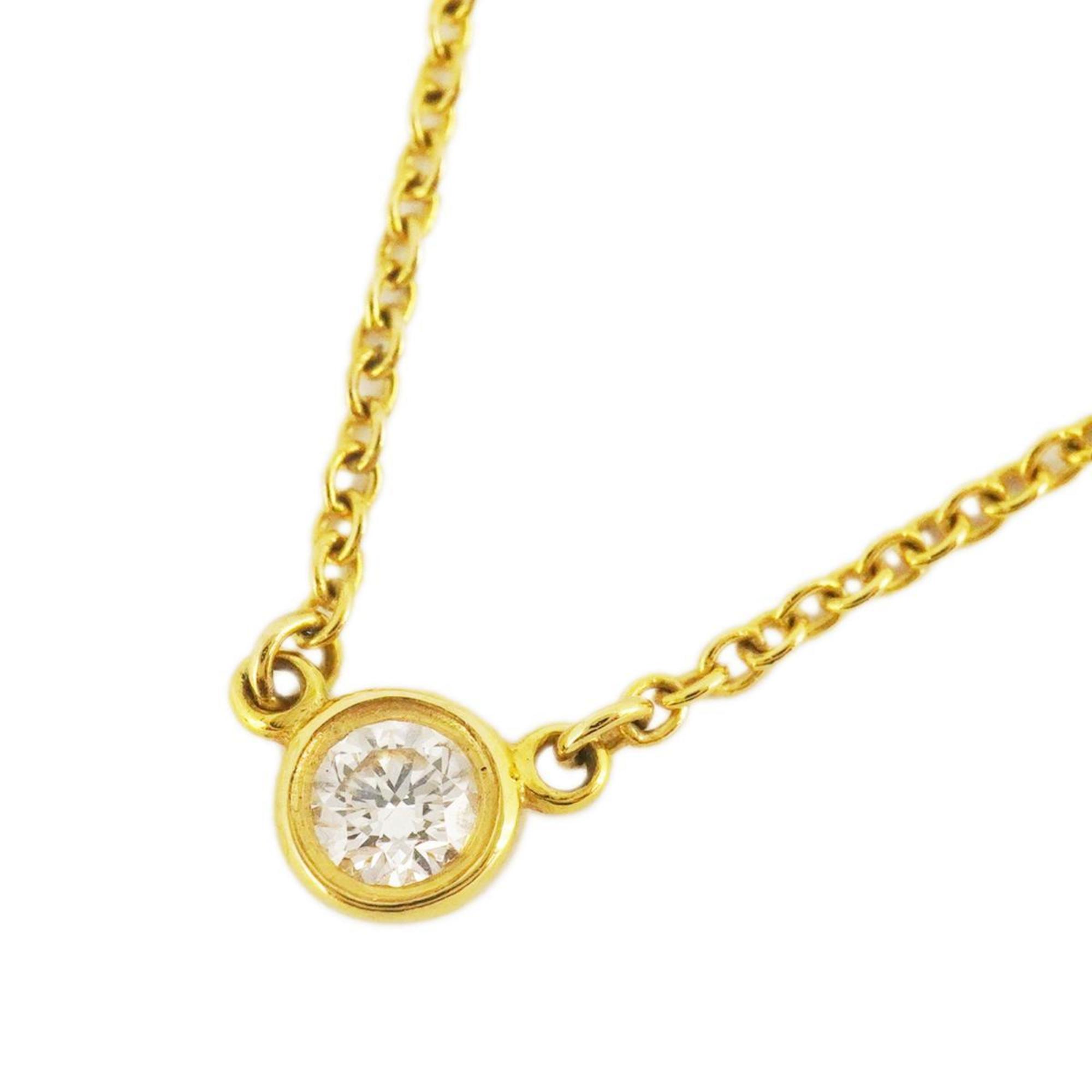 Tiffany Necklace Elsa Peretti By the Yard 1PD Diamond K18YG Yellow Gold Women's