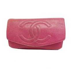 Chanel long wallet caviar skin pink ladies