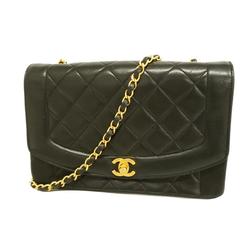 Chanel Shoulder Bag Diana Chain Lambskin Black Women's