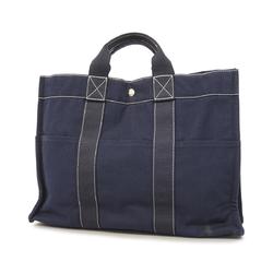 Hermes Tote Bag Deauville MM Canvas Navy Women's