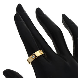 Cartier Love Ring Half Diamond #50 K18 Yellow Gold Women's