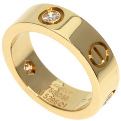 Cartier Love Ring Half Diamond #50 K18 Yellow Gold Women's