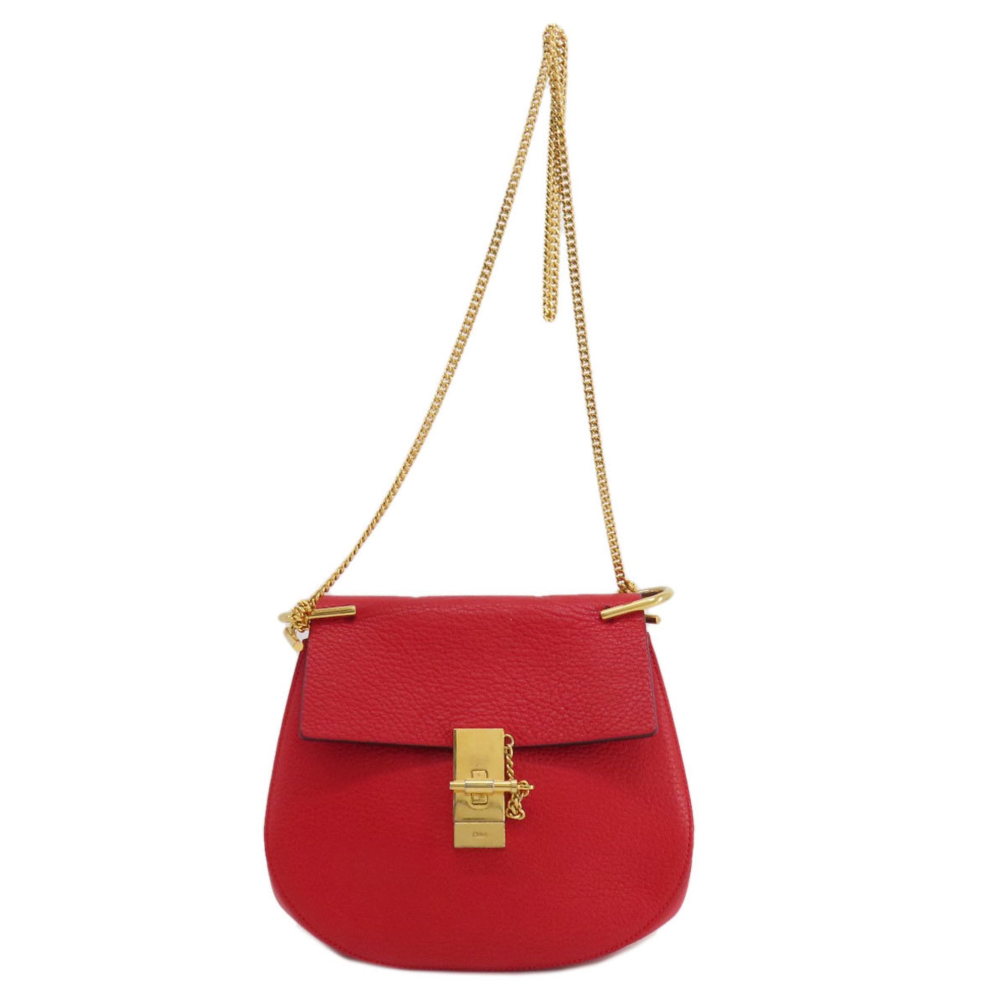 Chloé Chloe Chain Shoulder Bag Leather Women's