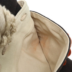 CHANEL Fishnet Rope Coco Mark Tote Bag Handbag Canvas Leather Wood Black Beige A21385