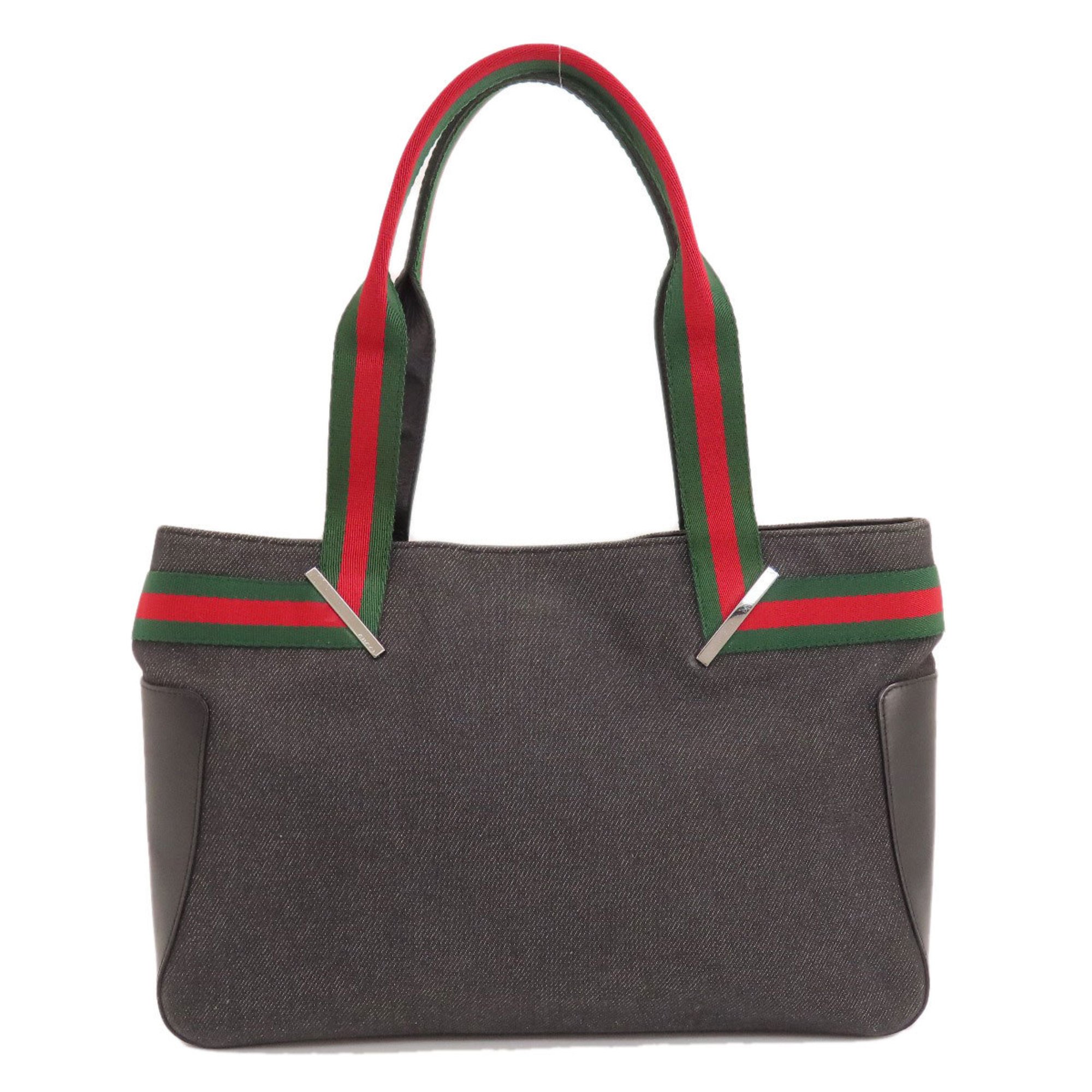 Gucci 73983 Sherry Line Handbag Denim Women's