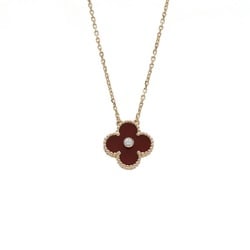 Van Cleef & Arpels Alhambra Necklace AU750 Pink Gold Carnelian 1PD 2011 Holiday Collection Limited Edition