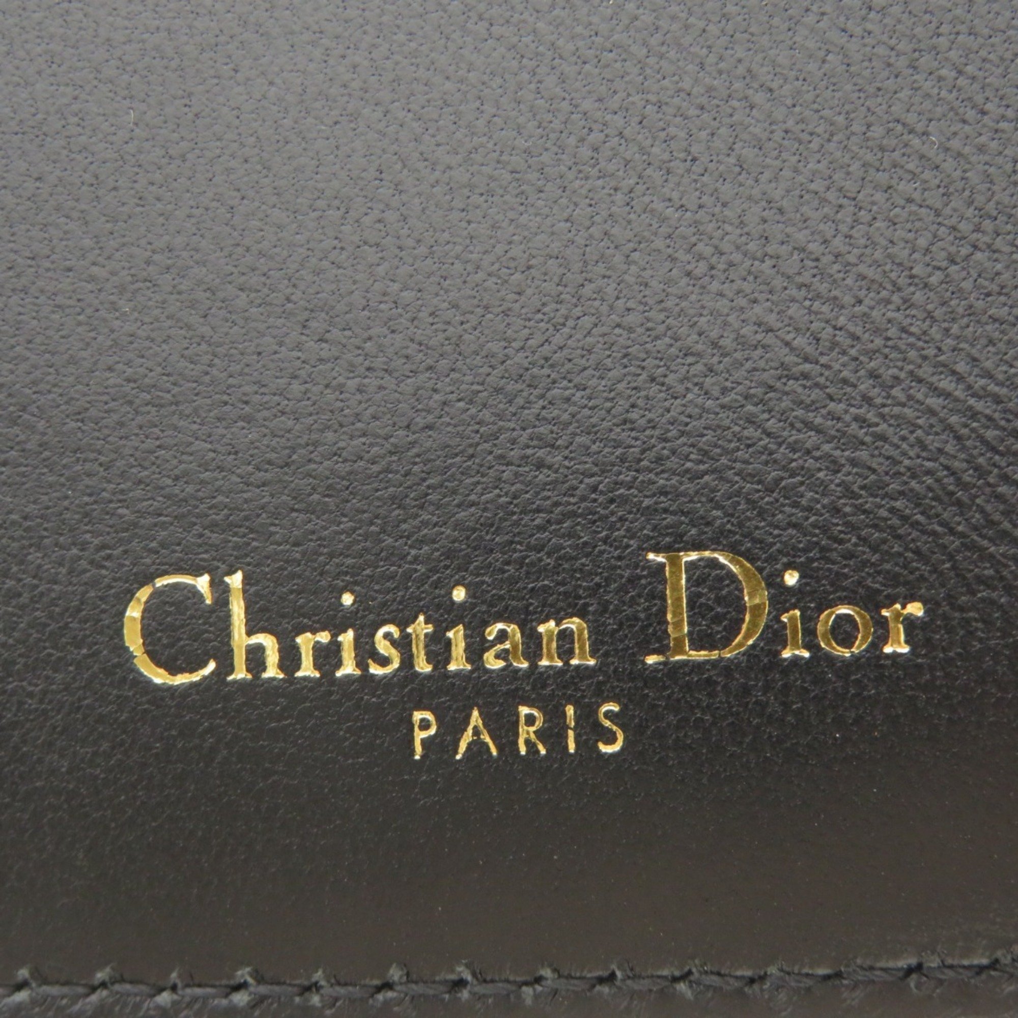 Christian Dior Motif Bi-fold Wallet Calfskin Women's