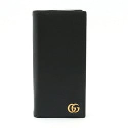 GUCCI GG Marmont Long Wallet, Leather, Black, 428740