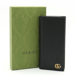 GUCCI GG Marmont Long Wallet, Leather, Black, 428740