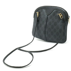 GUCCI Old Gucci GG Plus Sherry Line Shoulder Bag Pochette Clutch PVC Black Grey 904.02.047
