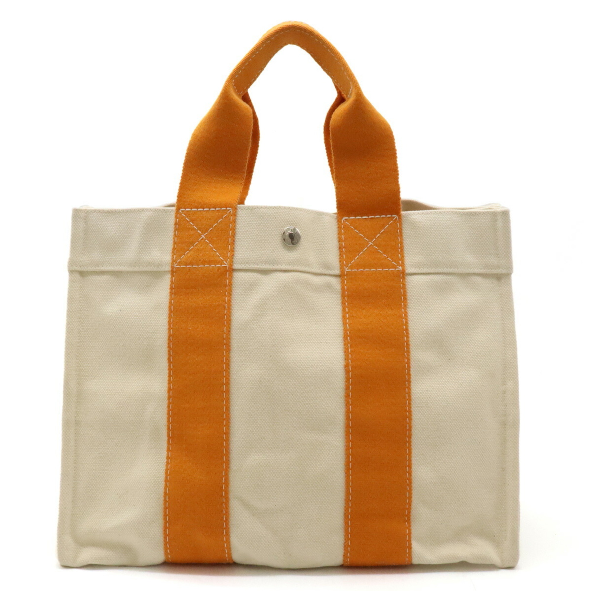 HERMES Hermes Bora PM Tote Bag Handbag Canvas Beige Orange