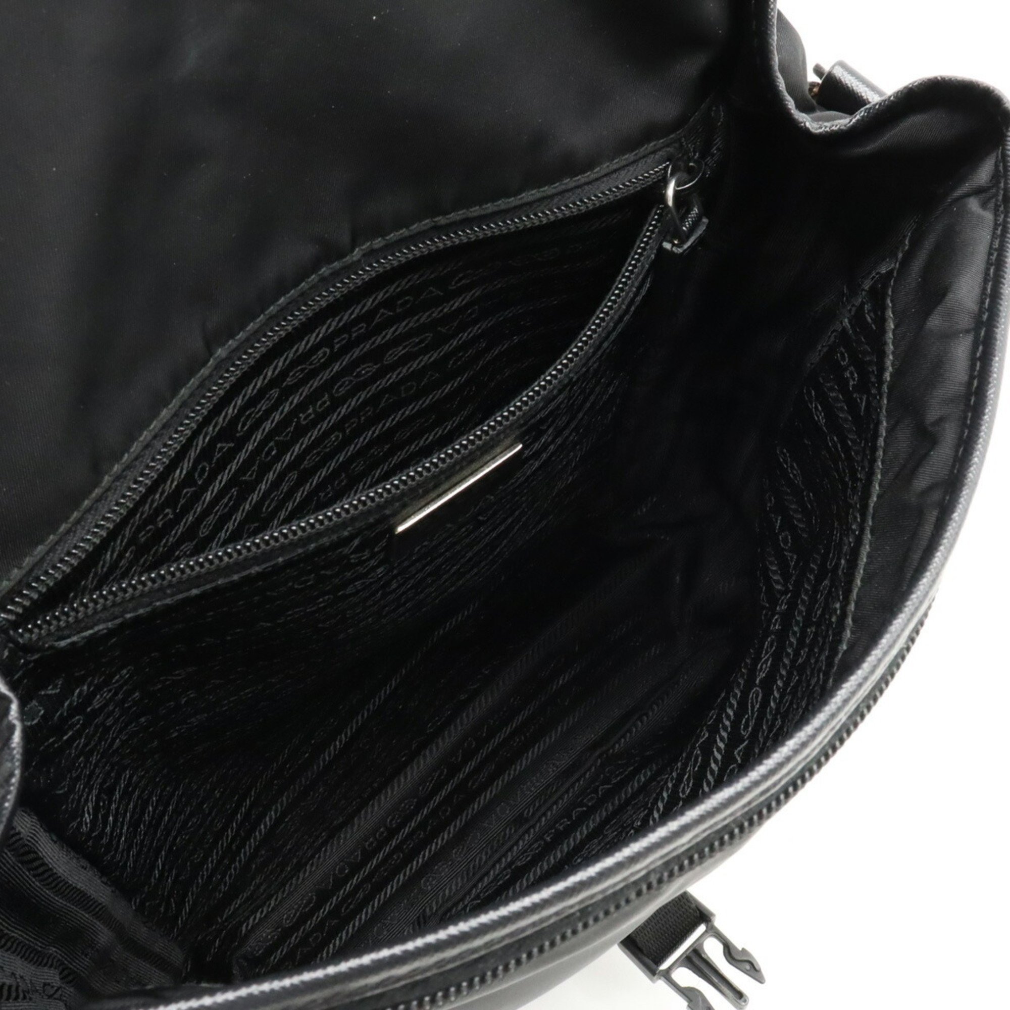 PRADA Prada Shoulder Bag Nylon Leather NERO Black VA0339