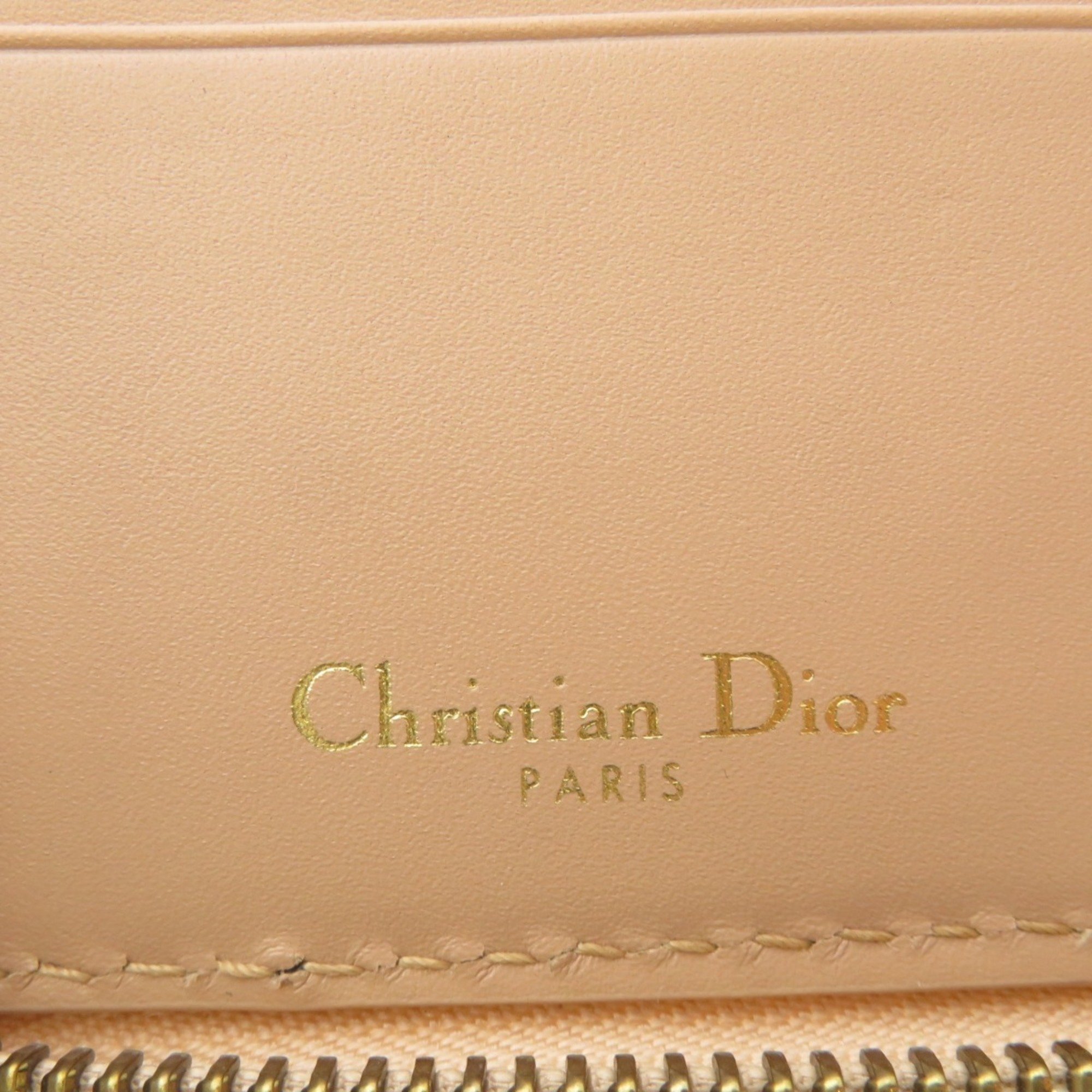 Christian Dior Motif Bi-fold Wallet Calfskin Women's