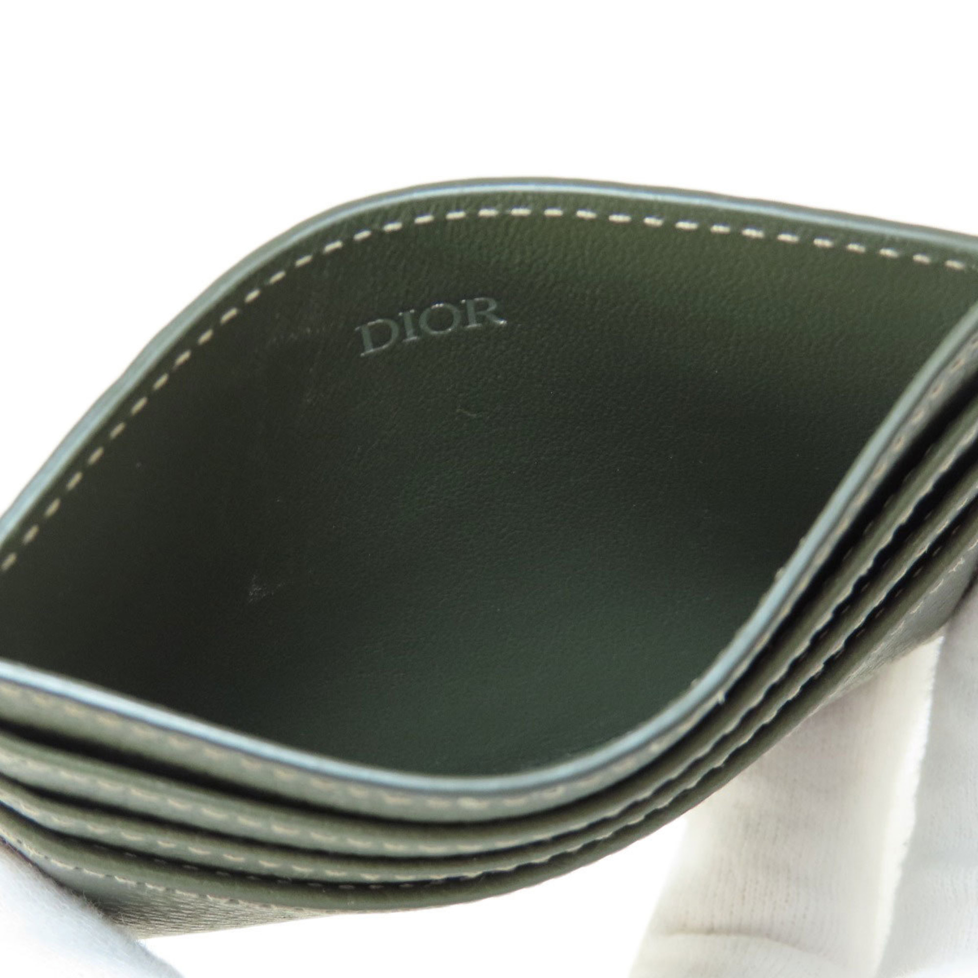 Christian Dior metal business card holder/card case leather ladies