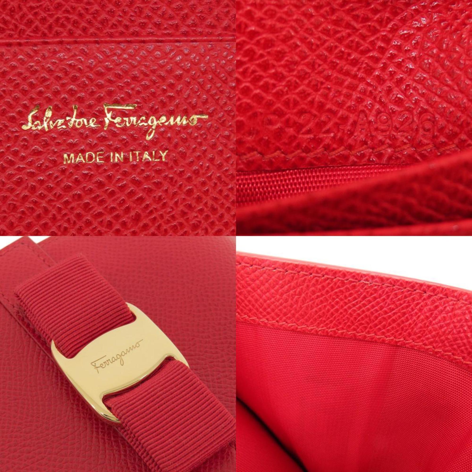 Salvatore Ferragamo Vara Ribbon Bi-fold Wallet Leather Women's
