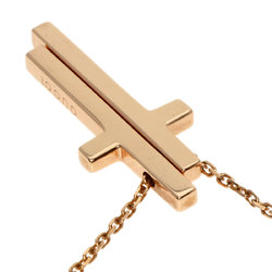 Gucci Separate Cross Necklace K18 Pink Gold Women's