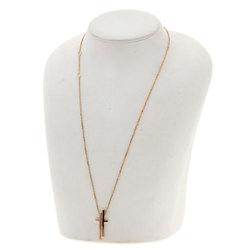 Gucci Separate Cross Necklace K18 Pink Gold Women's