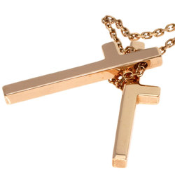 Gucci Separate Cross Necklace K18 Pink Gold Women's